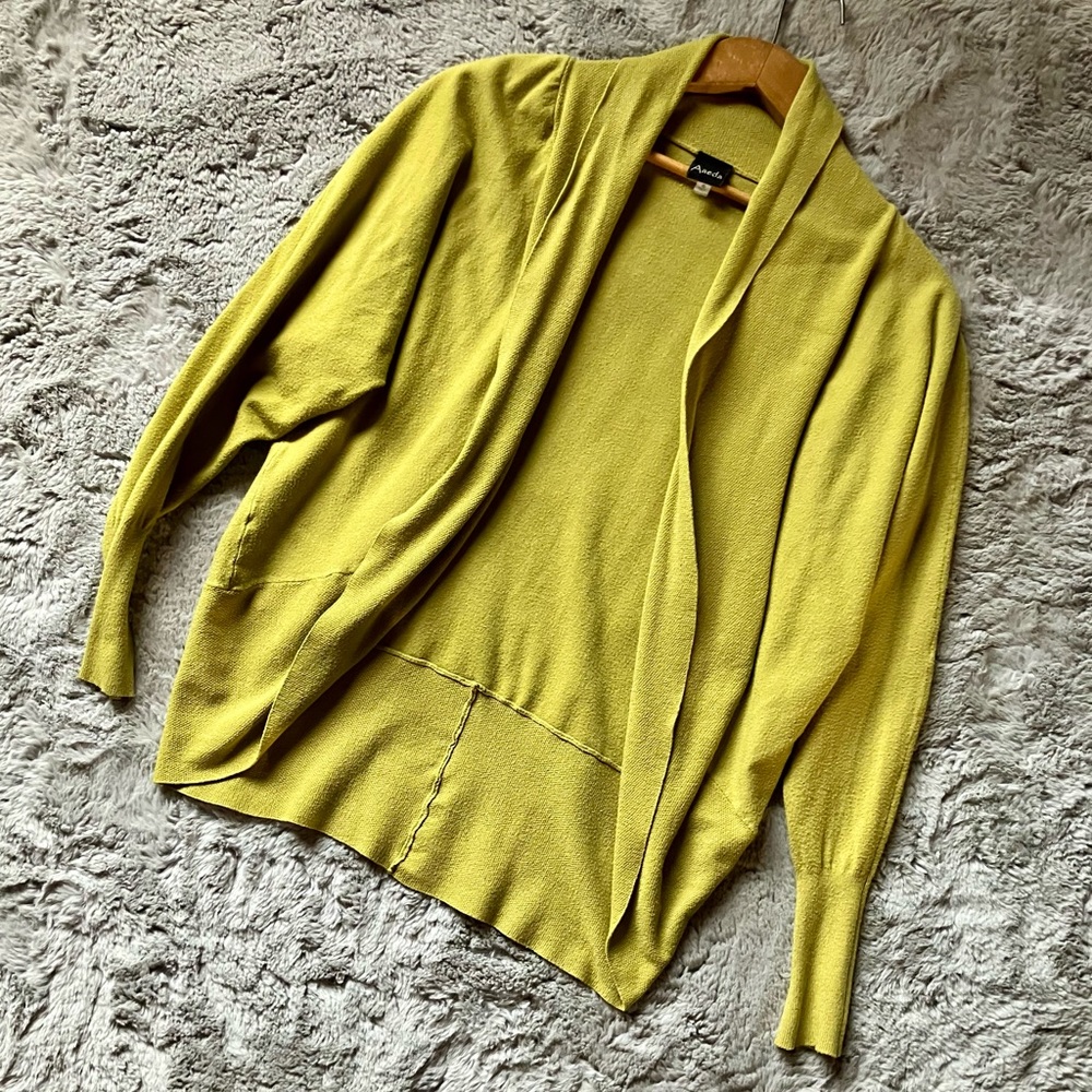 Aeda cardigan in a beautiful chartreuse, barely worn, super comfy.